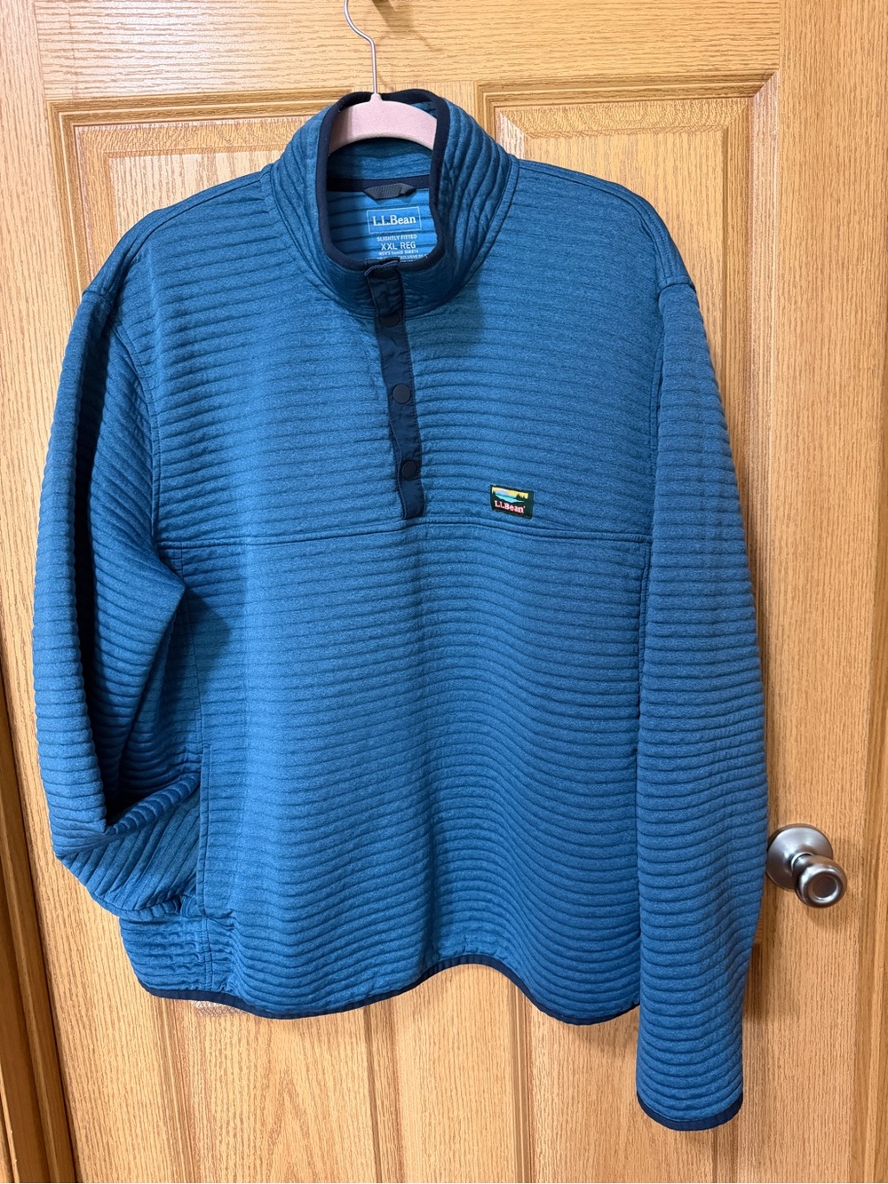 L.L. Bean Quilted Snap neck Pullover Sweatshirt Men’s XXL
